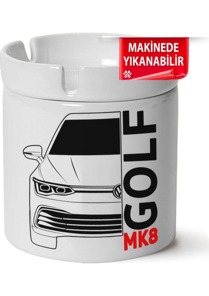 Çakılap Vw Golf 8 Baskılı Porselen At-Söndür Küllük (Kl-Otmbl-Vw)
