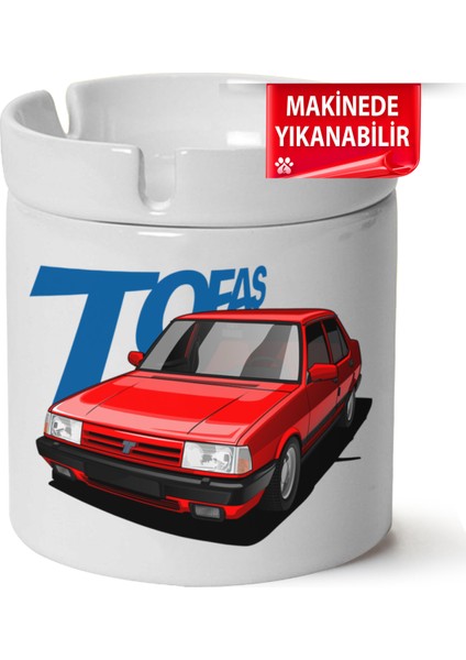 Çakılap Tofaş Doğan Baskılı Porselen At-Söndür Küllük (Kl-Otmbl-Tfş)