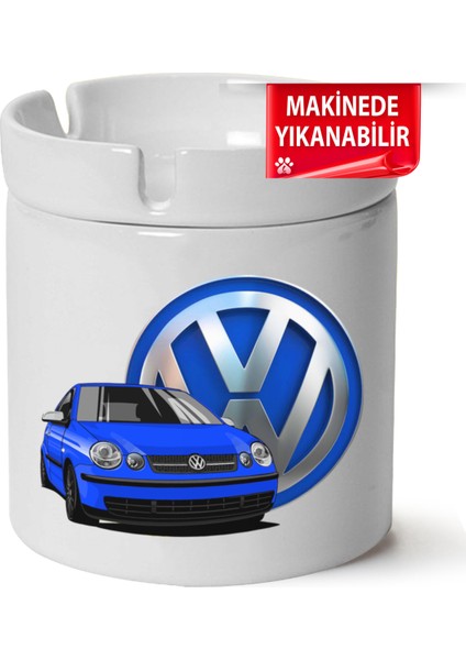 Çakılap Vw Polo Mk4 Baskılı Porselen At-Söndür Küllük (Kl-Otmbl-Vw)