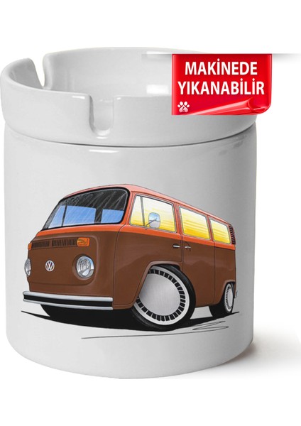 Çakılap Vw Transporter T2 Baskılı Porselen At-Söndür Küllük (Kl-Otmbl-Vw)
