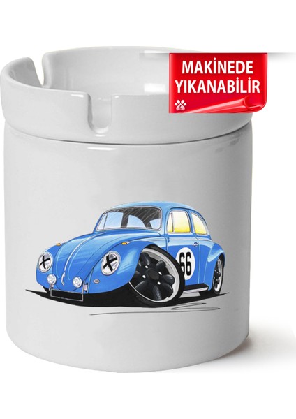 Çakılap Vw Beetle Baskılı Porselen At-Söndür Küllük (Kl-Otmbl-Vw)