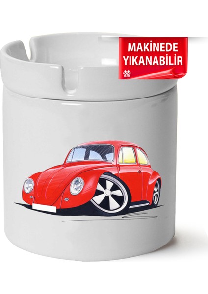 Çakılap Vw Beetle Baskılı Porselen At-Söndür Küllük (Kl-Otmbl-Vw)