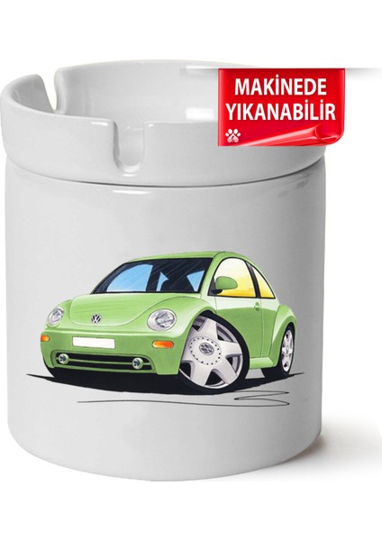 Çakılap Vw Beetle Baskılı Porselen At-Söndür Küllük (Kl-Otmbl-Vw)
