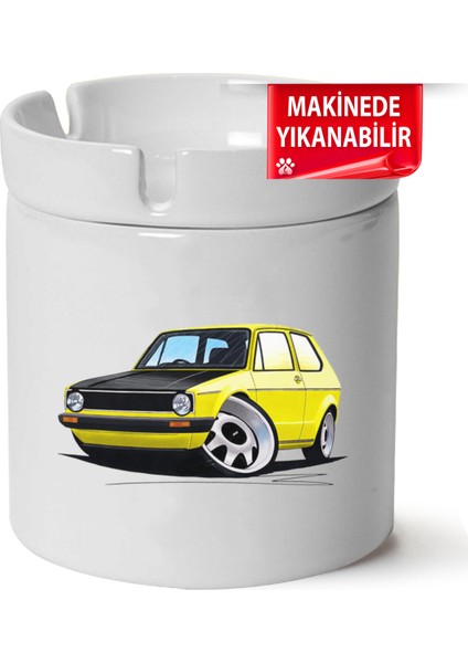 Çakılap Vw Golf 1 Baskılı Porselen At-Söndür Küllük (Kl-Otmbl-Vw)