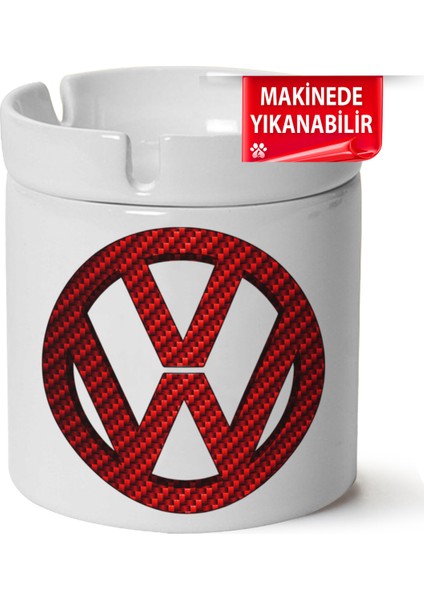 Çakılap Vw Logo Baskılı Porselen At-Söndür Küllük (Kl-Otmbl-Vw)