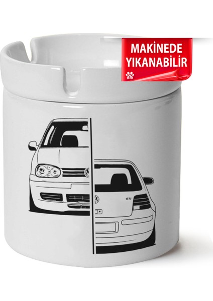 Çakılap Vw Golf 4 Baskılı Porselen At-Söndür Küllük (Kl-Otmbl-Vw)