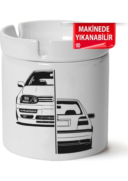 Çakılap Vw Golf 3 Baskılı Porselen At-Söndür Küllük (Kl-Otmbl-Vw)