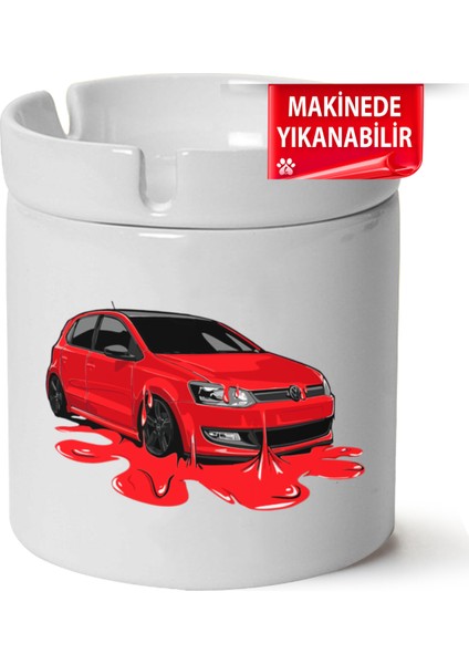 Çakılap Vw Polo Mk5 Baskılı Porselen At-Söndür Küllük (Kl-Otmbl-Vw)