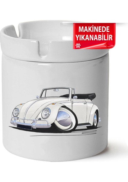 Çakılap Vw Beetle Baskılı Porselen At-Söndür Küllük (Kl-Otmbl-Vw)