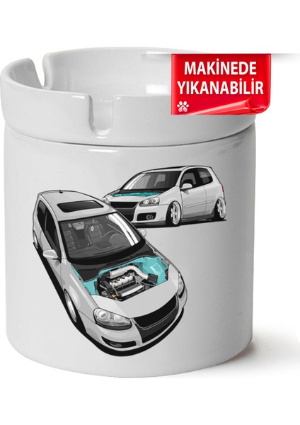 Çakılap Vw Golf 5 Baskılı Porselen At-Söndür Küllük (Kl-Otmbl-Vw)