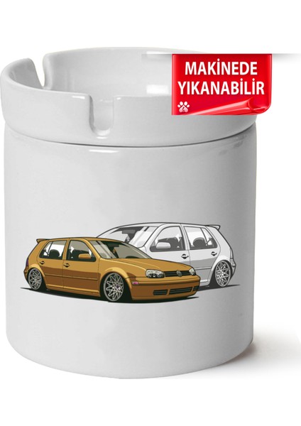 Çakılap Vw Golf 4 Baskılı Porselen At-Söndür Küllük (Kl-Otmbl-Vw)
