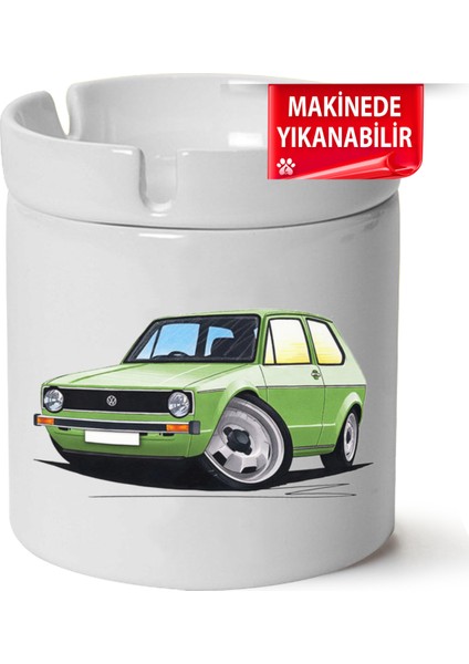 Çakılap Vw Golf 1 Baskılı Porselen At-Söndür Küllük (Kl-Otmbl-Vw)