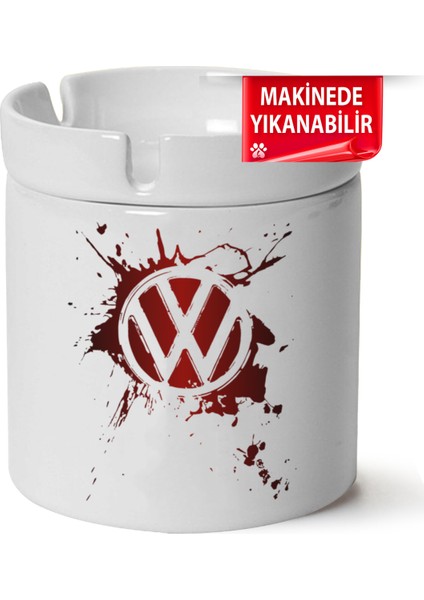 Çakılap Vw Logo Baskılı Porselen At-Söndür Küllük (Kl-Otmbl-Vw)