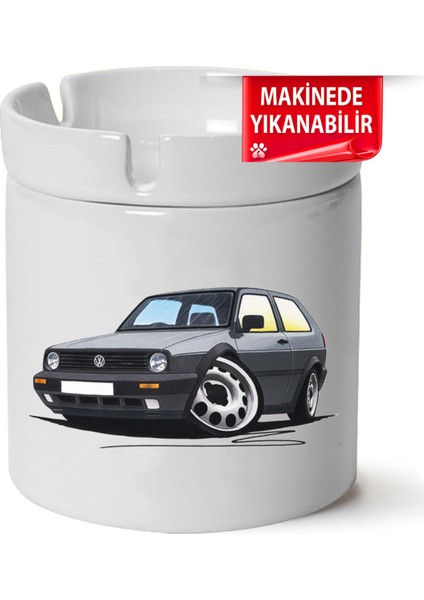 Çakılap Vw Golf 2 Baskılı Porselen At-Söndür Küllük (Kl-Otmbl-Vw)