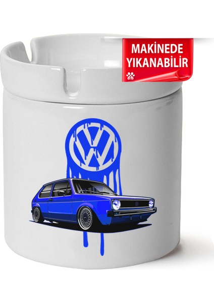 Çakılap Vw Golf 1 Baskılı Porselen At-Söndür Küllük (Kl-Otmbl-Vw)