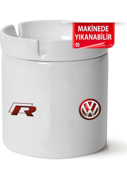 Çakılap Vw R Logo Baskılı Porselen At-Söndür Küllük (Kl-Otmbl-Vw)