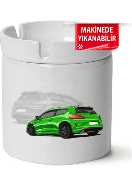 Çakılap Vw Scirocco Baskılı Porselen At-Söndür Küllük (Kl-Otmbl-Vw)