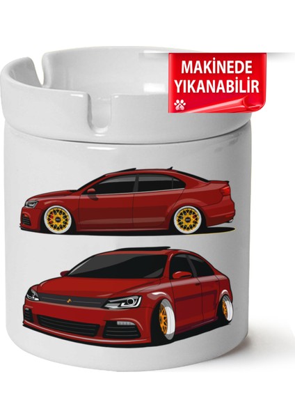 Çakılap Vw Jetta Mk6 Baskılı Porselen At-Söndür Küllük (Kl-Otmbl-Vw)