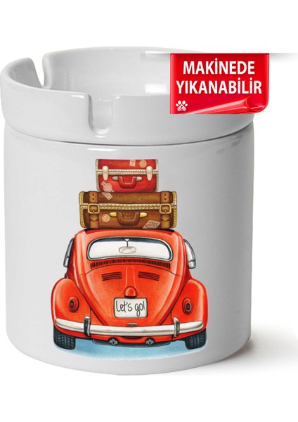 Çakılap Vw Beetle Baskılı Porselen At-Söndür Küllük (Kl-Otmbl-Vw)