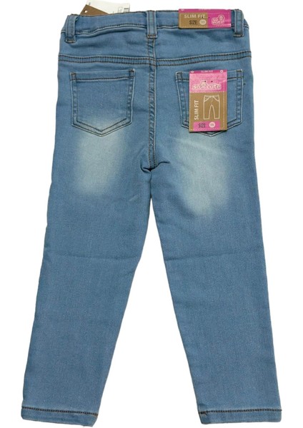 Adal Kids Outlet ÇİÇEKLİ KIZ ÇOCUK JEAN PANTOLON