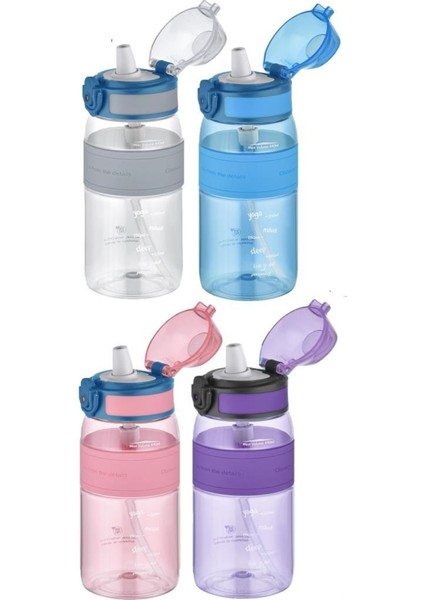 Tritan Pipetli Su Matarası 440ML 4105 Mor modelleri