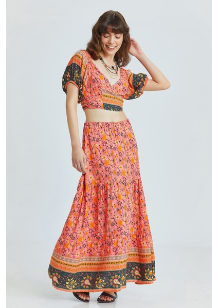 Önden Bağlamalı Crop Bluz Pembe fiyatları