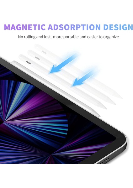 iPad 10,9 10.nesil Uyumlu Avuç Içi Reddetmeli Dokunmatik Özel Çizim ve Yazı Kalemi MPQ03TU/A-MPQ13TU/A-MPQ23TU/A-MPQ33TU/A