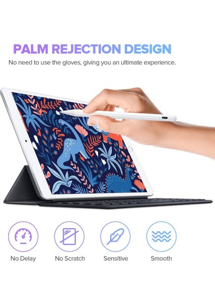 iPad 10,9 10.nesil Uyumlu Avuç Içi Reddetmeli Dokunmatik Özel Çizim ve Yazı Kalemi MPQ03TU/A-MPQ13TU/A-MPQ23TU/A-MPQ33TU/A