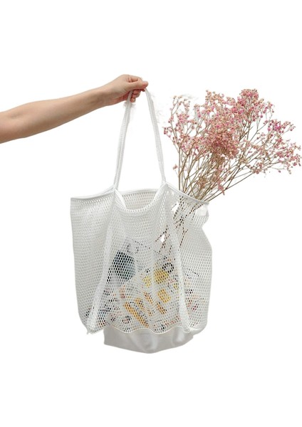 Büyük Kapasiteli Plaj Çantası Içi Boş Örgü Saklama Çantası (Yurt Dışından)