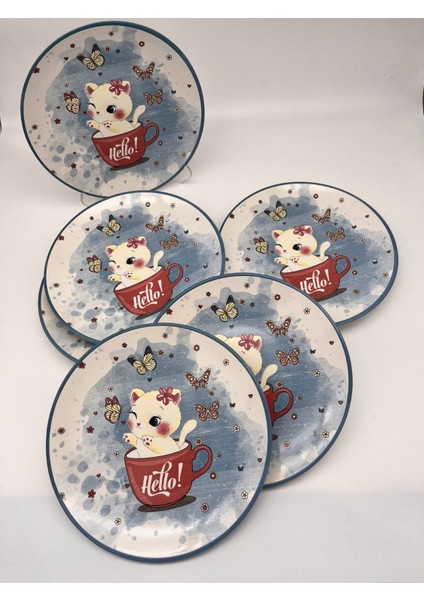 Sevimli Patiler Serisi Pasta Tabağı 20CM 6 Adet 21901