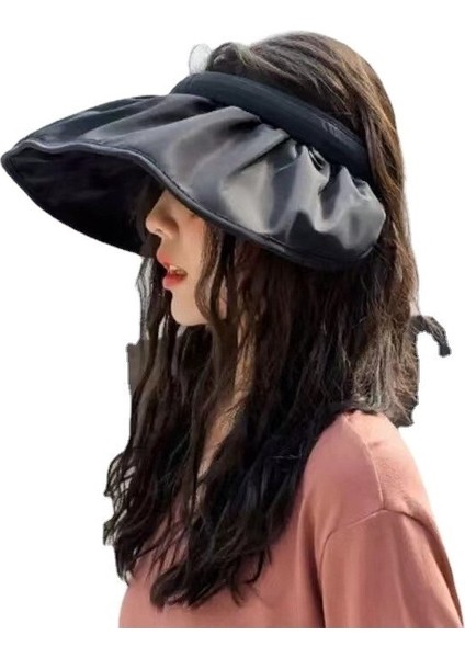 Kadınlar Güneş Koruma Güneş Şapkası Uv Koruma Güneşlik Katlanabilir (Yurt Dışından)