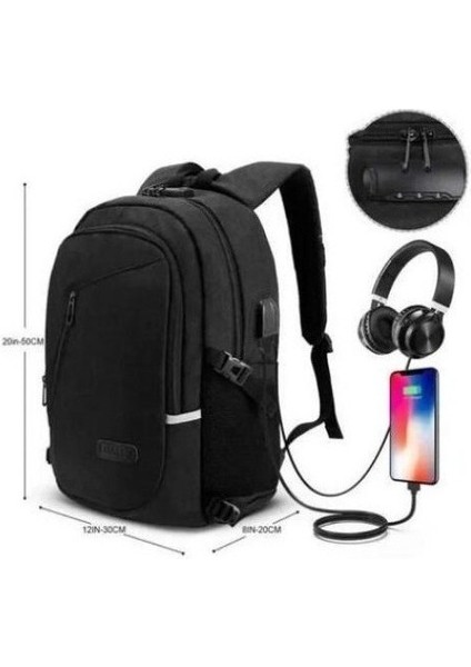 USB Şarjlı 30L Hırsızlığa Karşı Bilgisayar Sırt Çantası, (Yurt Dışından)