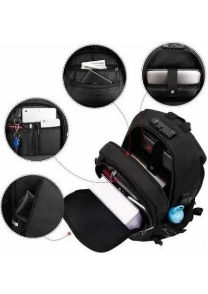 USB Şarjlı 30L Hırsızlığa Karşı Bilgisayar Sırt Çantası, (Yurt Dışından)