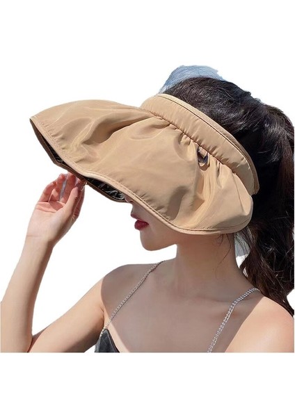 Kadınlar Güneş Koruma Güneş Şapkası Uv Koruma Güneşlik Katlanabilir (Yurt Dışından)
