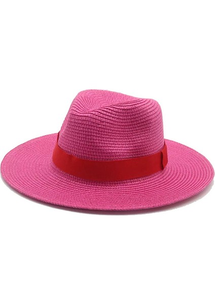 Erkek Hasır Şapka Dokuma Panama Hasır Topper Düz Kenar (Yurt Dışından)