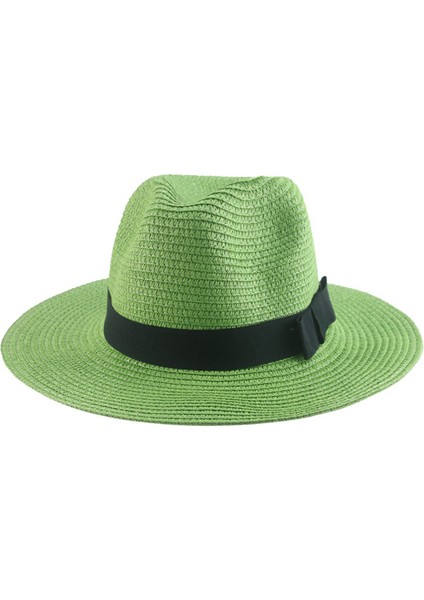 Erkek Hasır Şapka Dokuma Panama Hasır Topper Düz Kenar (Yurt Dışından)
