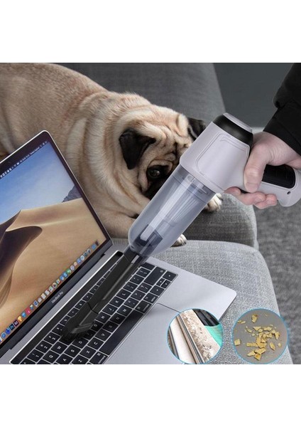 Şarjlı Mini El Süpürgesi, USB Şarj Edilebilir, 120W / 4000PA, Çok Fonksiyonlu Vakum ve Üfleme fırsatları