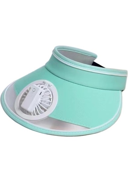 Yaz Bayanlar USB Şarj Edilebilir Fan Anti-Ultraviyole Güneşlik Güneş Koruyucu Şapka (Yurt Dışından)