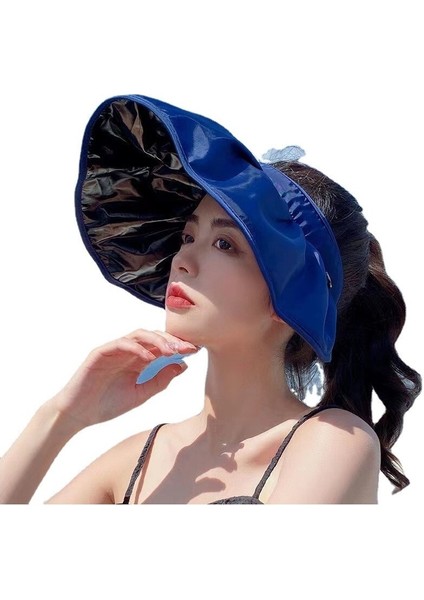 Kadınlar Güneş Koruma Güneş Şapkası Uv Koruma Güneşlik Katlanabilir (Yurt Dışından)