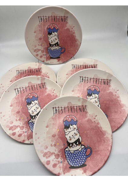 Sevimli Patiler Serisi Pasta Tabağı 20CM 6 Adet 21925