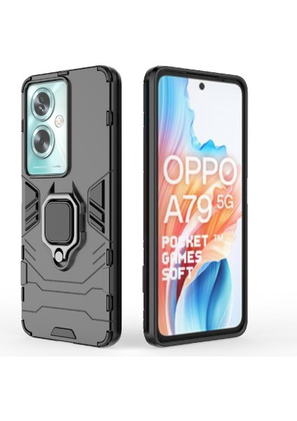 Oppo A79 5g Için Kılıf 360 &deg; Dönen Halka Kickstand Darbeye Kapak Askeri (Yurt Dışından)