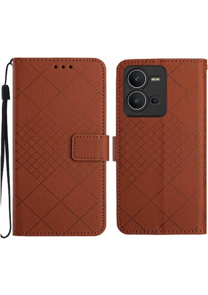Vivo Vivo Lite Elmas Kabartmalı Cüzdan Pu Deri El ile Flip Case (Yurt Dışından)