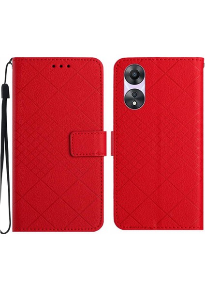 Oppo A78 4g Manyetik Kapak Için Flip Case Elmas Kabartmalı Cüzdan Pu Kart (Yurt Dışından)
