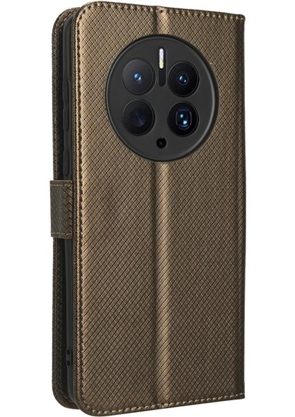 Huawei Mate 50 Pro Için Kılıf Kart Tutucu Kapak Kickstand Manyetik Cüzdan (Yurt Dışından)