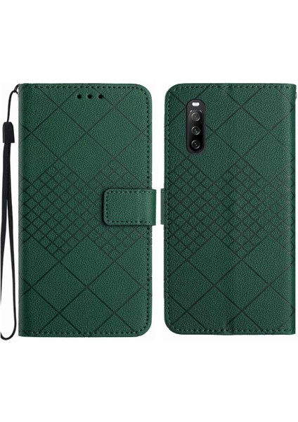 El Kayışı Kart Yuvası ile Sony Xperia 10 Vi Manyetik Kapak Için Flip Case (Yurt Dışından)