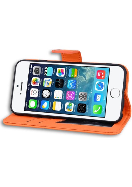 Iphone 5 / 5s / Se Için Flip Case Cüzdan Deri Kılıf Kapak Basit (Yurt Dışından)