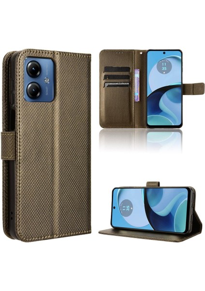 Motorola Moto G14 4g Kart Tutucu Kapak Kickstand Manyetik Cüzdan (Yurt Dışından)