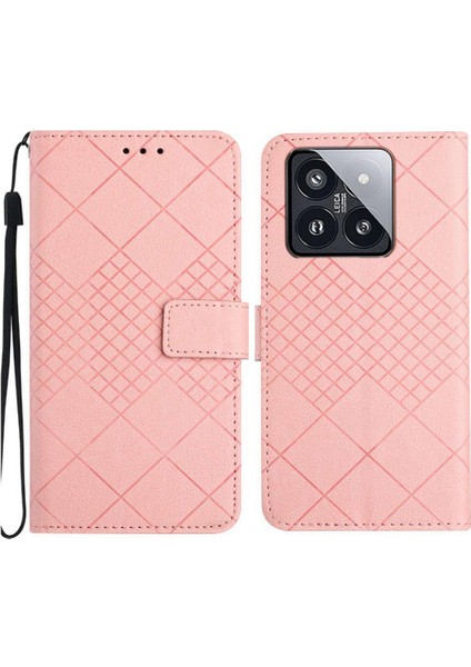 Xiaomi 14 Pro Cüzdan Pu Deri Kart Yuvası Için Flip Case El ile Standı (Yurt Dışından)