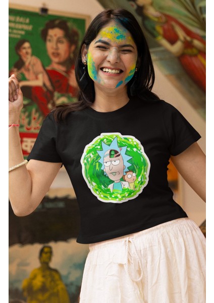 Morty Baskılı Crop Top, Kadın Tv Dizi Baskılı Crop Bluz fiyatları