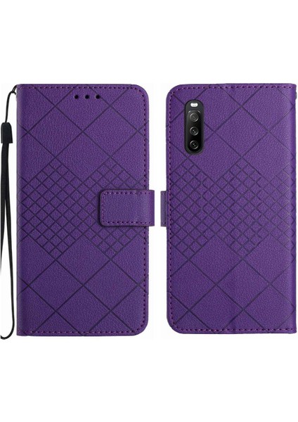 El Kayışı Kart Yuvası ile Sony Xperia 10 Vi Manyetik Kapak Için Flip Case (Yurt Dışından)